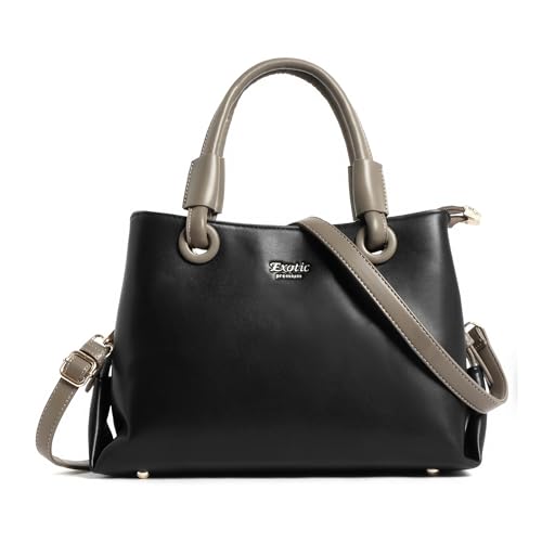 Image of EXOTIC Premium Sophisticated Structured Handbag | with Dual Handles | Adjustable Strap | Spacious Compartments (Heritage Charm Collection)