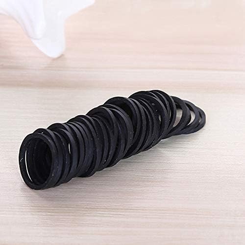 Miniatura 7 de AMUU Bandas de goma 1200 piezas pequeñas negras pequeñas bandas elásticas suaves para trenzas de 0.63 pulgadas de diámetro, bandas de goma para