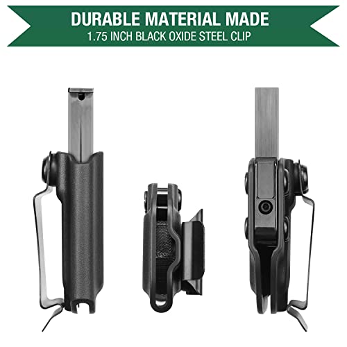 Universal .380 Single Stack Magazine Holster Iwb/Owb Mag Carrier With 1.75 Inch Steel Clip Compatible With Most Of .380 Single Stack Mag, Ambidextrous Magazine Holder #TOP5