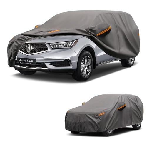 Kayme Waterproof Heavy Duty Car Cover for Acura MDX 2001-2026 | Thick & soft material, 180G non-woven fabric, cotton liner protects car paint, anti sun/UV/rain/snow/dirt, storage Bag Warm Gr