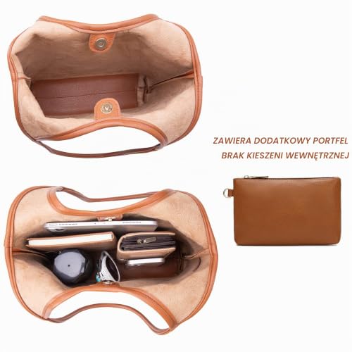 Montana West Slouchy torebki hobo dla kobiet miękkie designerskie torebki na ramię damska torebka z górnym uchwytem, 1hawajski brązowy, Large