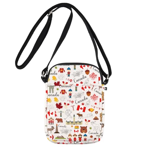 JNIAP Canada Crossbody Bag Canada Trip Gifts Canada Maple Leaf Travel Purse Canada Themed Gifts