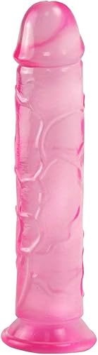 Consolador realista, consolador rosa de 7.7 pulgadas con ventosa fuerte para mujeres, juego manos libres