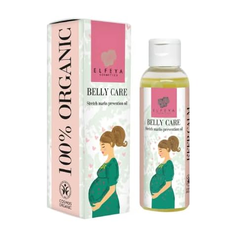 Elfeya Belly Care Anti Stretch Marks Pregnancy Oil - Stretch Marks Prevention Oil with Lavender and Sweet Almond 150 ml Cover