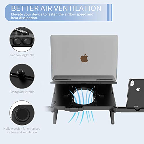 Laptop-Stand-for-Desk-Dual-Phone-Holders-Multi-Angle-Ergonomic-Adjustable-Computer-Stand-for-Laptop-Portable-Foldable-Riser-with-Heat-Vent-Compatible-with-All-Laptops-of-10-17-Inches-Matte-Black