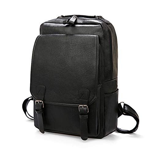 Mochila Couro Para Notebooks E Trabalho Executiva Reforçada - Material Couro, Espaco Para Até Notebook 16', Estilo Sofisticado, Multi Bolsos, Resistente a Chuva (Urban Classic, Black)
