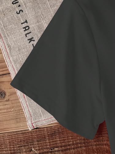Image of SXV STYLE Women's Casual Letter Print Asymmetric Neck Loose Short Sleeve T-Shirt,