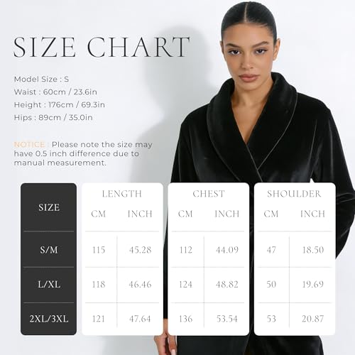 Image of HEARTNICE Womens Fleece Robes, Soft Plush Long Bathrobe, Thick Kimono Robes for Womens, Warm House Coat