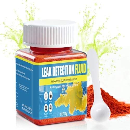 Uranin Färbemittel Wasserfärbemittel zur Leckageortung Lecksuchfarbe Lecksuchfarbe für Pool Klimaanlagen Lecksuchfarbe Gilt für Autoklimaanlage Sanitär Dach Pool 30g