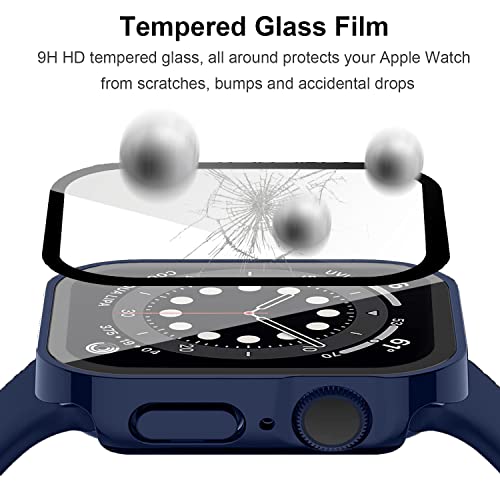 Miimall Waterproof Tempered Glass Case Compatible with Apple Watch Series 8/Series 7 41mm - Image 3