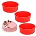 Haisheng 3PCS Molde Bizcocho Molde Repostería Molde Tartas Molde Silicona Redondo Molde para Bizcochos Horno Molde Pan Tartas de Capas, Queso, Pasteles de Arco Iris Pastel de Fruta (15cm, Microondas)