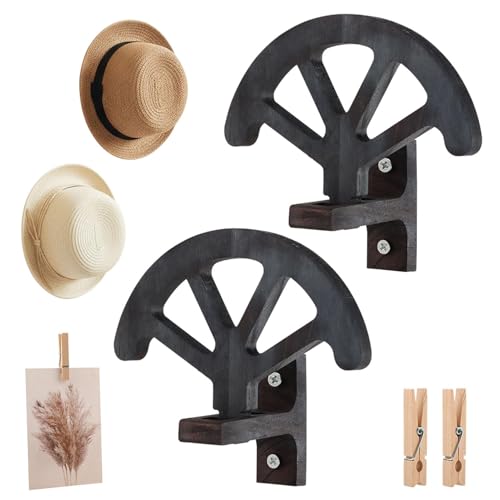 Cramelith Adjustable Cowboy Hat Rack for Wall, 2 Pack, Wooden
