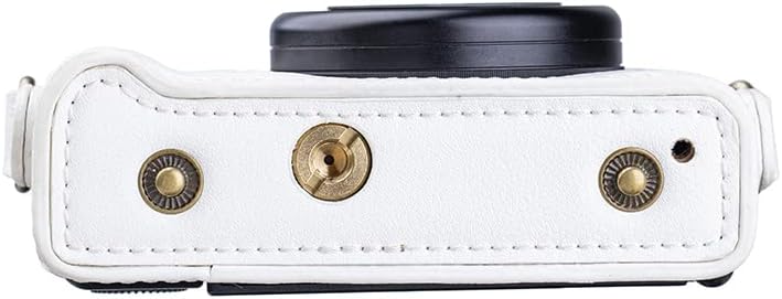 Miniatura 9 de Premium PU cuero FullBody cámara caso bolsa cubierta para Sony ZV-1 ZV1 con correa para el cuello (blanco)