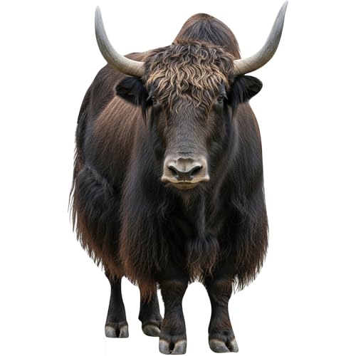Image of Yak 1FT Life Size Cardboard Cutout, Fun Animal Standup, 1 PC | Yak Animal Standup Cardboard Cutout for Events, Party Decor, Birthday Photos, Photo Booth, Home, Office, Game Room, and More