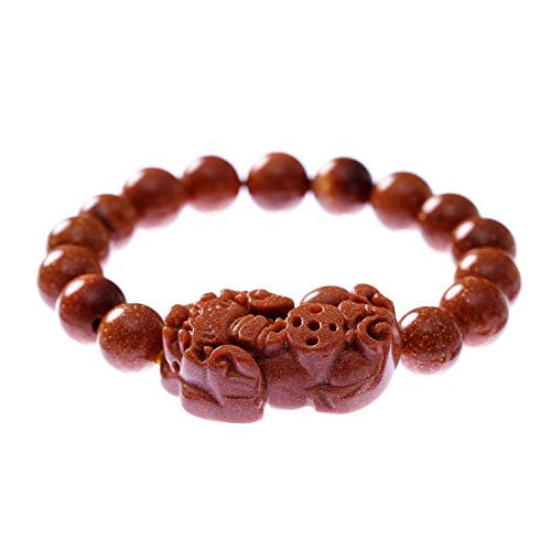 Fengshui Prosperity Feng Shui 10mm Red Agate Beads Elastic Bracelet with Pi Xiu/Pi Yao Attract Wealth and Good Luck