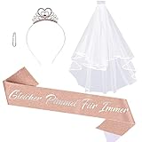 👰【JGA Decoración Accesorios】El conjunto incluye 1 portador de la novia, 1 velo, 1 banda de pelo y 1 broche. Su diseño único te permitirá disfrutar de una despedida de soltera inolvidable.
