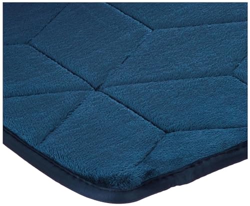 Image of HOMEKART All Purpose Non Slip Anti-Skid Bath Mat - Memory Foam Bathmat Door Mat, Kitchen Runner Super Absorbent - Quick Dry | Water soak (16 inch x 24 inch, Blue) Pack of 3