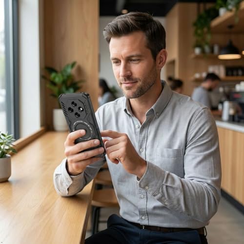 Image of ShieldTech Back Cover Case for Oppo F31 Pro Plus 5G | 360 Protection Mobile Phone Case Mag-Safe | Camera Protection | Oppo F31 Pro Plus Back Cover | Oppo F 31 Pro Plus 5+G - Black TPU+PC