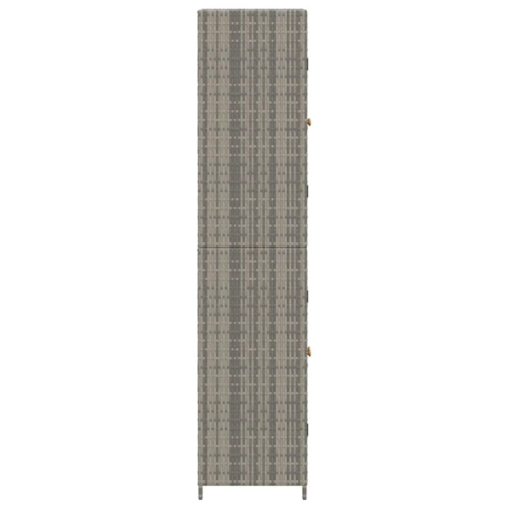 Tomostar Armoire de Rangement en Résine, Armoire Haute de Jardin Abri de Jardin Meuble Extérieur Gris 59x40x180 cm Résine tressée