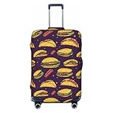 Novastar Kofferabdeckung, weicher Hamburger-Schinken-Aufdruck, Kofferabdeckungen für Gepäck, passend für Zoll-Koffer, Schwarz, 22-24