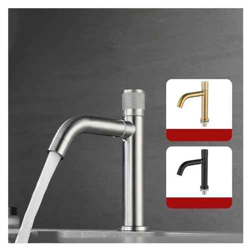 Robinet de lavabo en acier inoxydable brossé avec commande mono-poignée - 3