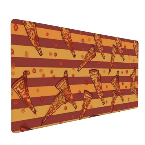 Grand tapis de souris pizza pour le bureau et la maison 40x90
