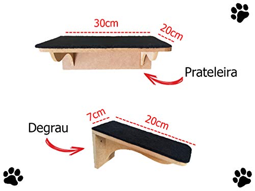 Play Kit Nicho de Gato em MDF Crú Cat 9 pçs + Mimo