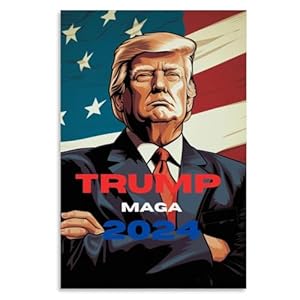 CRSTAL Donald Trump Fight Poster 2024 Attempt Assassination On Stretched Canvas ArtWorks Decor Wall Art For Home Living Room Unframe-style 12x18inch(30x45cm)