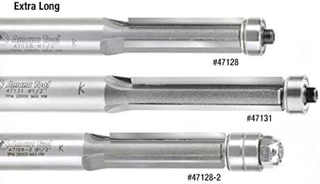 Amana Tool - 47128 Carbide Tipped Flush Trim 1/2 Dia x 1-1/2 x 1/2" Shank 3-Flute EXTR