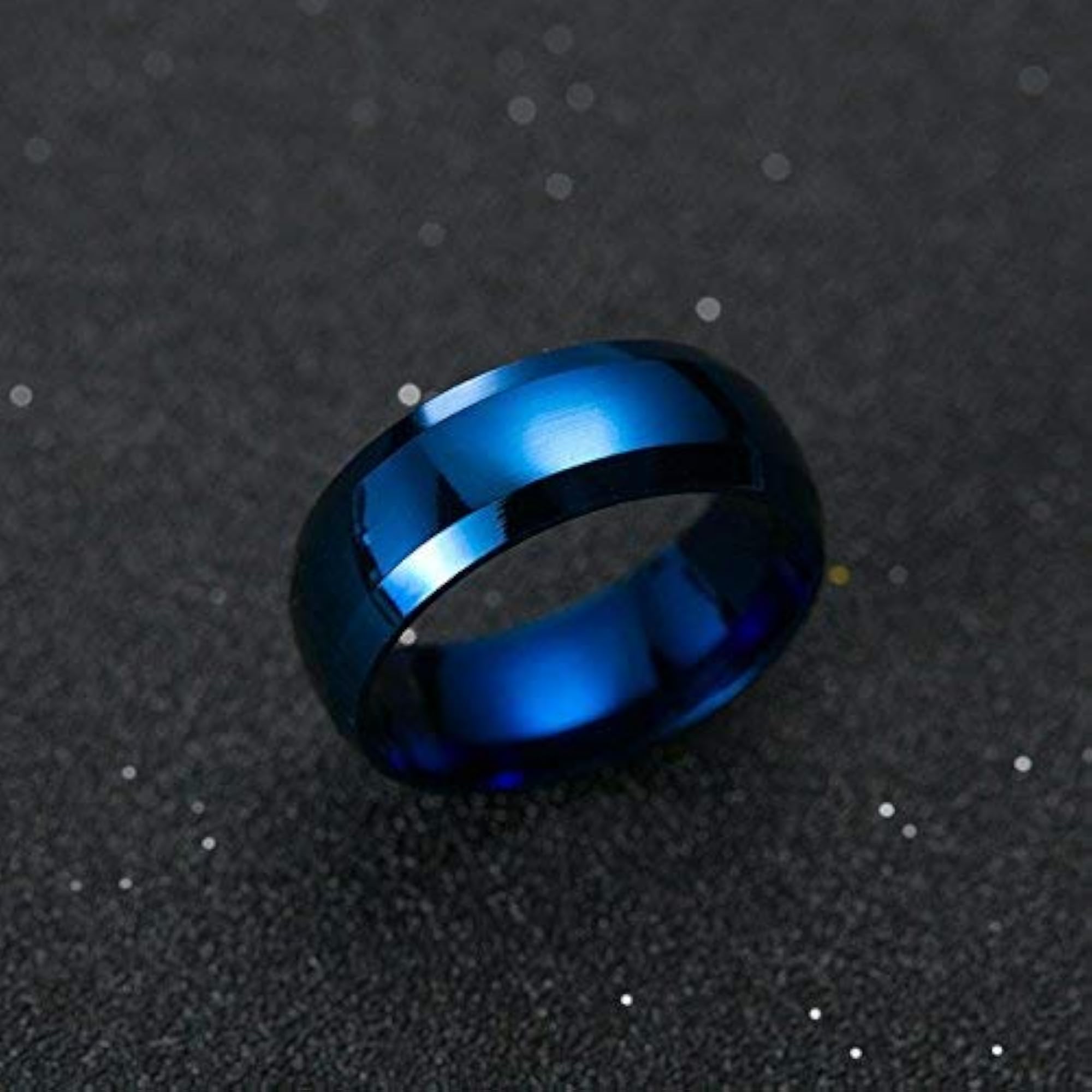 Men's Solid Blue Metal US9 Ring, Stylish