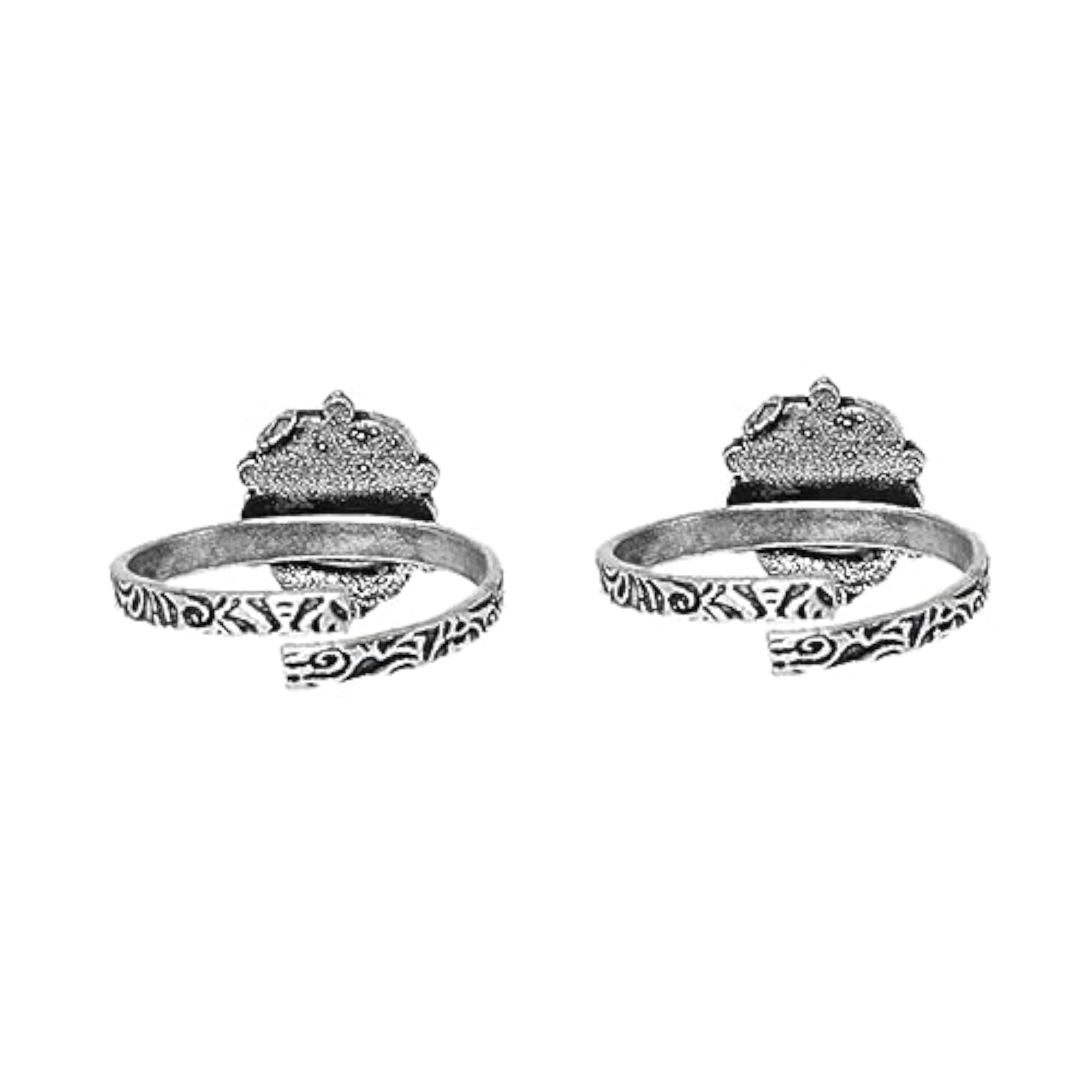 Henna Set of 3 Silver Toe Rings for Women