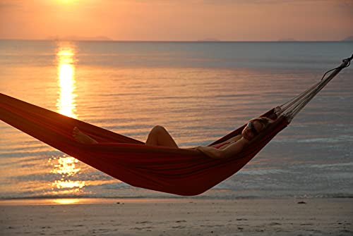 AMAZONAS XXL Komfort Hängematte Paradiso Terracotta handgefertigt in Brasilien 250cm x 175cm bis 200kg in Lavafarben