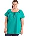 Just My Size Women's Plus-Size Slub Jersey Crochet Trim Tunic with Drawcord