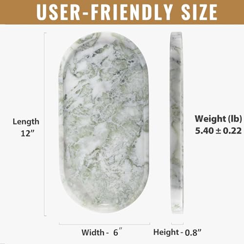 Image of Koville African Natural Marble Tray, 12 inchx6 inch Vanity Decorative Tray for Countertop Organizer, Catchall Tray for Perfume, Candles, Jewelry Dish