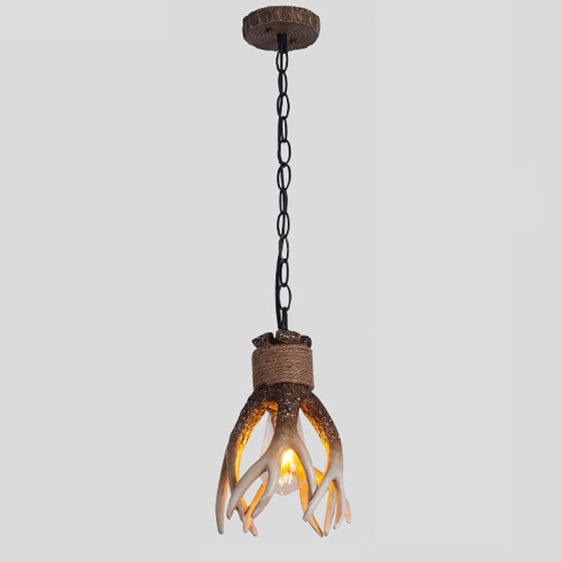HXYSXHJUO E27 American vintage antler chandelier, creative resin for dining room aisle entrance bar card chandelier,F