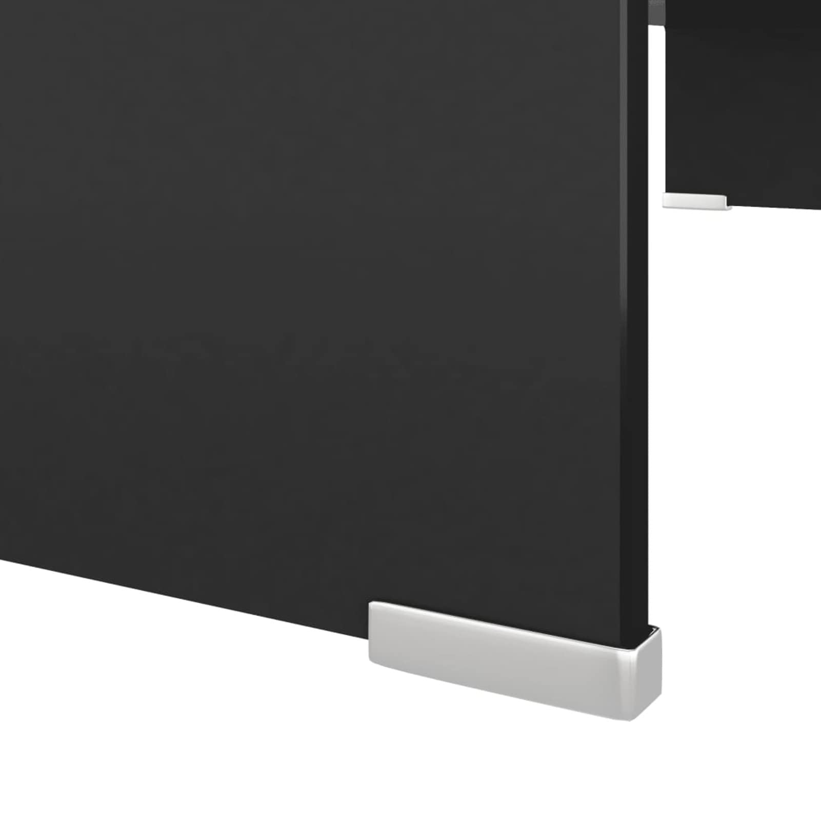 Homgoday Supporto per TV / Monitor Riser Vetro Nero 80x30x13 cm, Supporto da scrivania per Monitor Riser, Espositore per Laptop e Monitor
