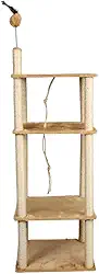 Arranhador Gato Torre 4 Andares Gigante Playground Para Gatos Com Plataformas Rede Túnel Brinquedos(Bege)