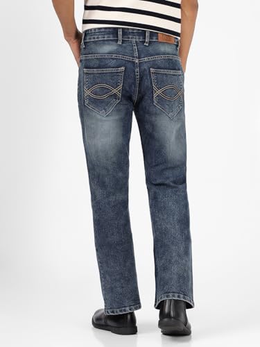 Image of Urbano Fashion Men's Stretch Fit Mid Rise Washed Bootcut Jeans Stretchable