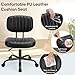 DUMOS Armless Office Desk Chair, Small Height Adjustable Computer Task Chair with Low Back Lumbar Support and 360° Swivel Rolling Wheels for Small Space, Kids and Adults, Dark Black