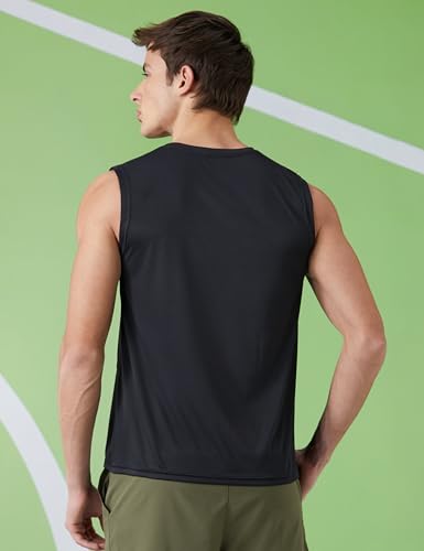 Image of Amazon Brand - Symbol Men's Polyester Color Block Active Regular Fit Sports | Round Neck | Sleeveless T-Shirt