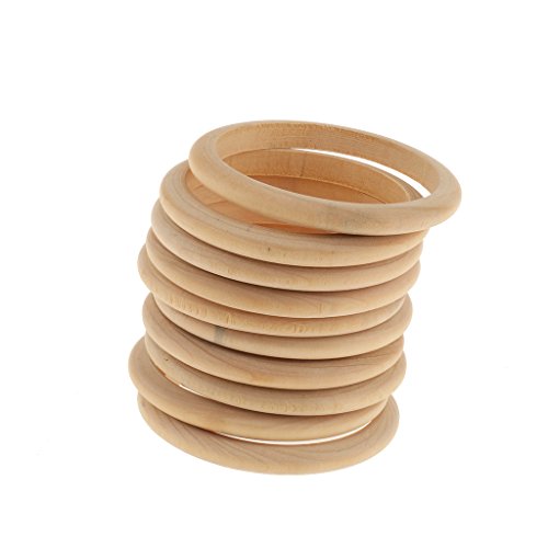 Preisvergleich Produktbild P Prettyia 10pcs Holzarmreif Holz DIY Armband Halskette Zubehör Schmuckherstellung