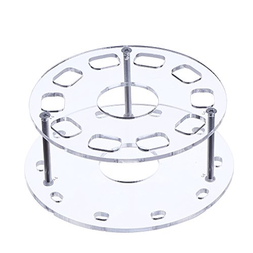 eBoot Oval Makeup Brush Holder 10 Holes Drying Rack Organizer Cosmetic Shelf Tool (Clear)