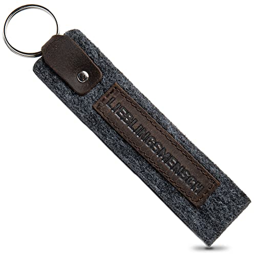 easy and green Schlüsselanhänger Lieblingsmensch - Made in Germany - Schlüsselanhänger Filz Upcycling rPET - Schlüsselanhänger Leder - Partner Schlüsselanhänger Partner (Lieblingsmensch) Cover