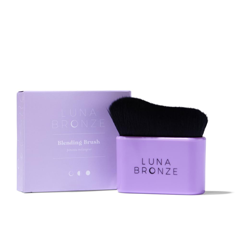Luna Bronze Contour Blending Brush | Sculpted Kabuki Brush for Self Tan or Liquid Foundation Application | Easily Achieve Self Tan Contour Look | Quality with Multiple Uses & Vegan Bristles (1 item)