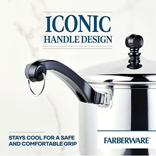 Image of Farberware Classic Series Stainless Steel Straining Sauce Pan with Lid, 3-Quart Sauce Pan With Pour Spout