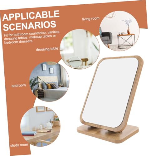 Espejo de maquillaje giratorio con soporte decorativo miniatura 3