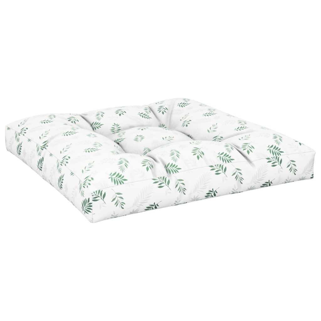 Cuscino per pallet, 2 pezzi, 80 x 80 cm, con motivo a foglie, in poliestere impermeabile, per esterni, grande, per giardino, balcone, cucina, per sedie accoglienti, divani e panchine