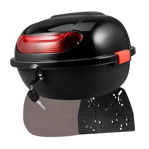 MAGICLULU Baúl para Motocicleta Trasero con Cierre Superior y Respaldo Negro Accesorios para Equipaje De Moto