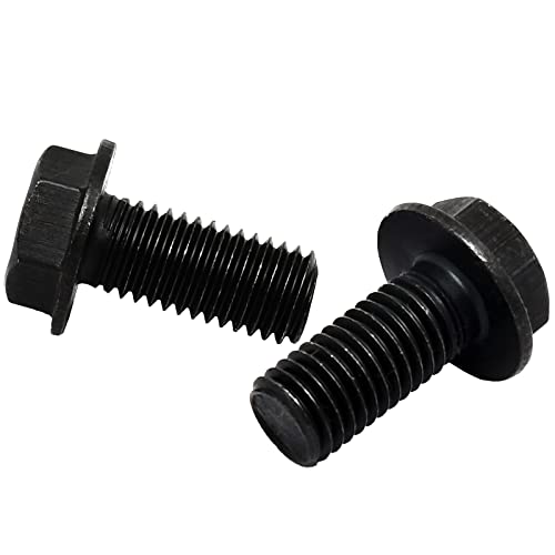 Image of Black Carbon Steel Hex Flange Bolts Left Hand Thread,Bottom Bracket Flanged Axle Bolt,Crank Bolts,M7 Thread,Length 15mm (20 Pcs)