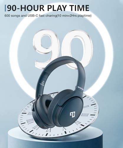 Image of INFURTURE Upgrade Active Noise Cancelling Headphones, H1 Wireless Over Ear Bluetooth Headphones, Deep Bass Headset, Low Latency, Memory Foam Ear Cups,90H Playtime